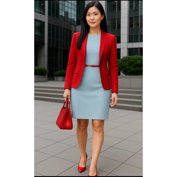 Brooks Brothers Light Blue Sheath Dress Size 6 Beaded Embroidered Detail NWT - Picture 11 of 11